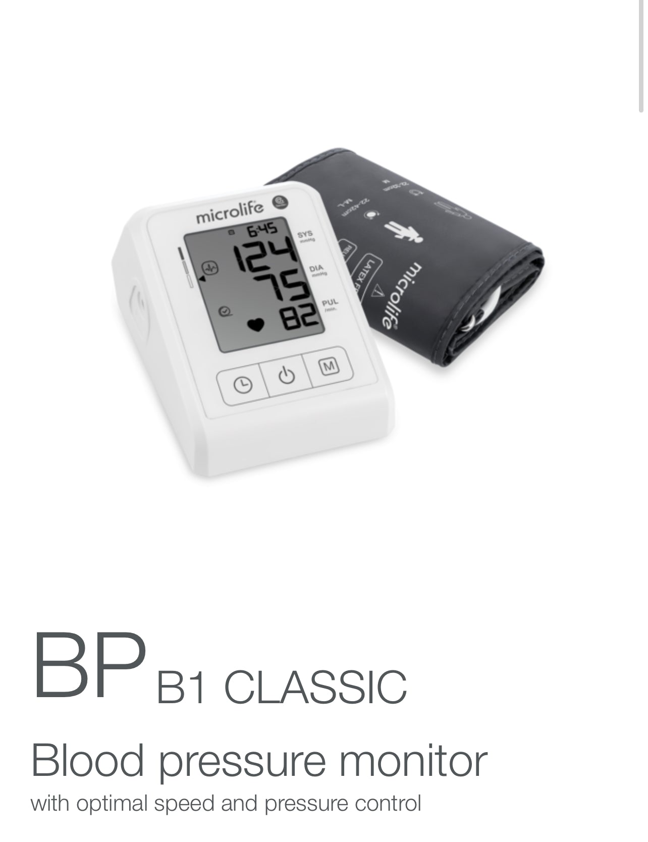 Microlife B1 Classic upper arm blood pressure monitor for home use -the health boutique