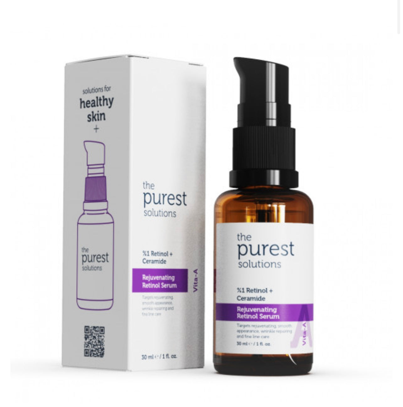 The Purest Solutions 1% Retinol + Ceramide Serum anti-aging and skin renewal treatment 30ml Health Boutique